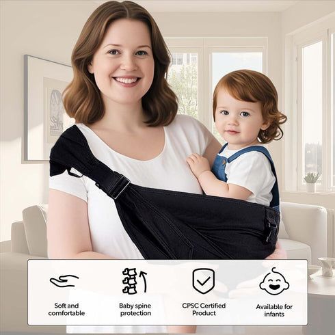 45 lbs, Plus Size Baby Sling Carrier - Baby Carrier Extended Adjustable Design for Larger Kids, Breathable Anti-Slip
