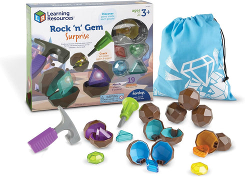 Learning Resources Rock 'n Gem Surprise - 19 Pieces, Ages 3+ Toddler