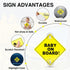 VASTRISE 2 5"x5" Pcs Baby On Board Sign for Car with Suction Cups,About Essential Safety Signs for Cars - Bright