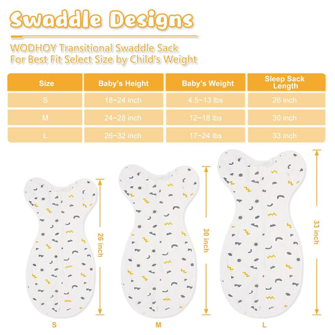 3-6 2-Pack 2 100% 0.5 3-6 Swaddle Newborn Age Months, Newborn Swaddle Sack with Way Zipper, Cotton Arms Up