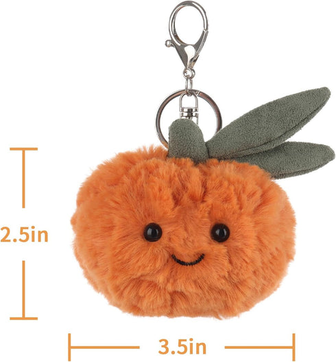 Apricot Lamb Orange Cute Keychain, Soft Plush Stuffed Toys for Kids’ Backpack, Purse