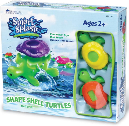 Set 8, 2+ Learning Resources Shape Shell Turtles, Learn Shapes, Bath Toys of Ages