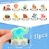 LovesTown 11PCS Magnetic Wooden Animals Train Set - Montessori Toys for Preschool Learning Activities