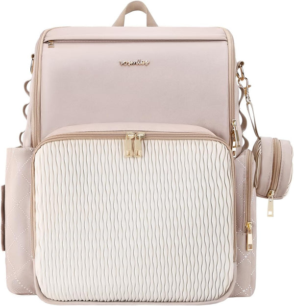vosmles Stylish Baby Diaper Bag, Baby Bag with Changing Pad, Pacifier Case& Stroller
