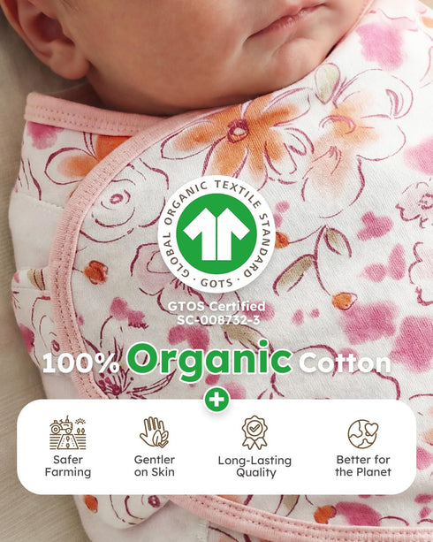 100% 0-3 2 Yoofoss Baby Swaddles for Newborns Organic Cotton, Adjustable Swaddle Months Zippers Newborn Swaddle Sack