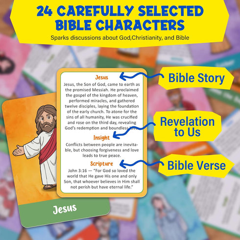 Quilinz 2 24 Bible Character Mystery Game, Who I Am Board Games for Kids, Players Logic Deduction Christian Games