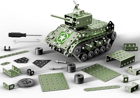 Set 284 8-12, 7 8 9 10 11 12-16 Lucky Doug STEM Building Projects Model Army Tank - Pieces STEM Project Building Toys