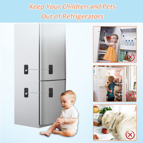 AOSITE Mini Fridge Locks for Kids, No Drill Refrigerator Locks for Child Safety, 2 Pack