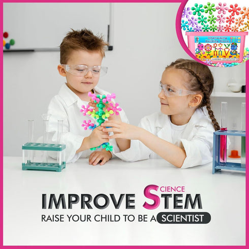PASTEL Colors Building Blocks 300ct, Kids STEM Educational Toys, Interlocking Discs for Preschool Boys and Girls Aged 3+