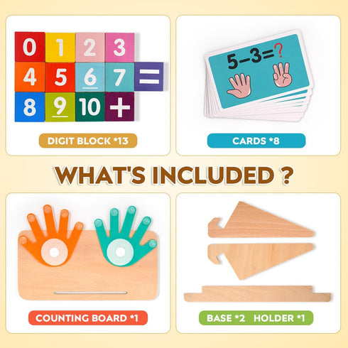 Preschool Learning Toys for Toddlers 2-4, Educational Math Manipulatives Number Counting Blocks, Montessori Gifts