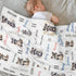 Novusopt Personalized Raccoon Baby Blanket - Custom Name Receiving Blanket for Boys, Newborn Soft Nursery Blankets