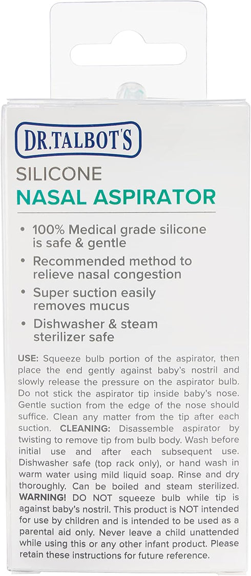 Talbot's Dr. Nasal Aspirator for Babies - Silicone - with Storage Case - Blue Elephant