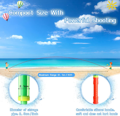 22.4 Inch Crayon Water Guns, Water Tube Squirters for Summer Pool Party, 24 Pieces Squirt Guns