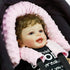 Pack of Baby Car Seat Head Support and Covers Stylish Floral Ultra Soft Minky Dotted Fabric Perfect for Baby Carseats