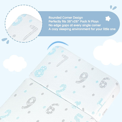 Pack 38"x26" Pack Trifold and Play Mattress Pad - Dual-Sided Memory Foam N Play Mattresses - Foldable Portable Travel