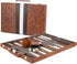 Backgammon Set - 15 Inches Classic Board Game with Leather Case, Portable Travel Strategy Game for Adults and Kids