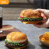 Joeabor 2 Pack Artificial Hamburger Round Realistic Fake Food for Display Faux Burger for Decoration Fake Food Props