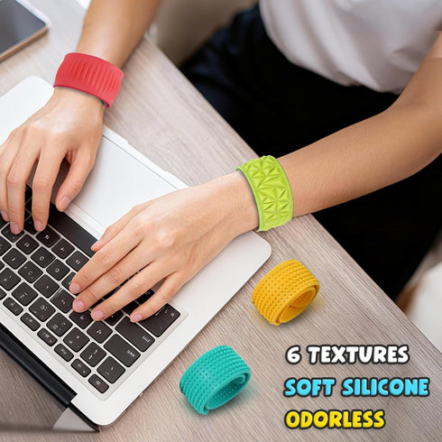 12 Pack, Fidget Toys for Kids Adults: Textured Silicone Slap Bracelets Sensory Toys for Autism ADHD, Stress Toys