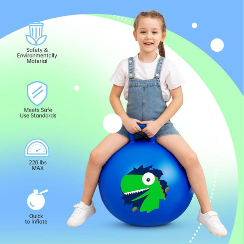 Hopper Ball - Hopping Toys for Kids, 18inch Bouncy Ball with Handle for Boys Girls Aged 3-8