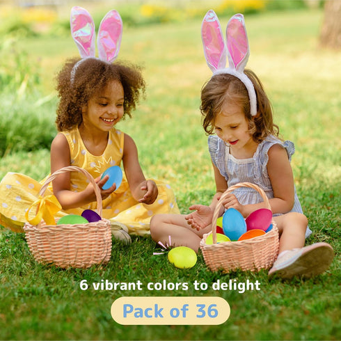 3.5 36 Prextex Unfilled Easter Eggs Empty, pcs - Empty Plastic Eggs Fillable with Candy, Presents for Toy Basket