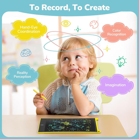 TECJOE 4 Pack LCD Writing Tablet, 8.5 Inch Colorful Doodle Board for Kids, Travel Games Activity Learning Toys