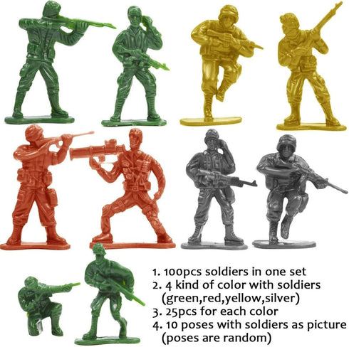 250PCS Army Men Military Set, 3 Otters Action Figures and Accessories, World War II Army Men Toys for Boys