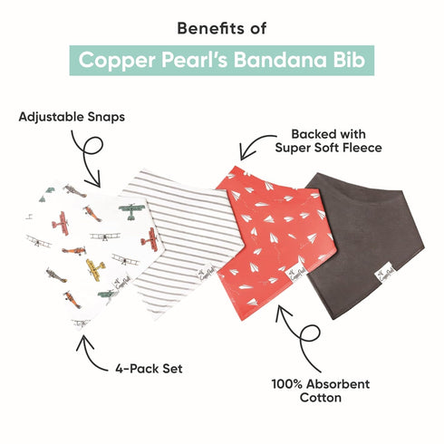 Copper Pearl Baby Bandana Drool Bibs, 4 Pack Gift Set for Boys, “Safari Set”