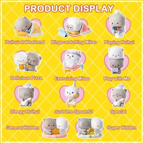 BEEMAI Mitao Cat Love Is Like A Peach Series 3PCs Set of 3 No Repeat Blind Box Random Design Cute Figures Collectible