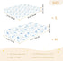 Blue Bow Leaves Pattern Soft Jersey Knit Crib Sheets for Boys and Girls