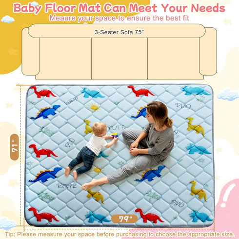 79" 71" Baby Play Mat for Floor: x Playpen Mat - Thicker & Large Soft Cushioning Padding Foam Playmats for Babies