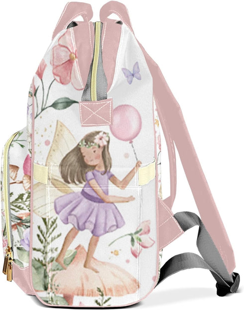 LiSoAkWE Backpack Backpack Mommy Backpack Fairy Garden Watercolor Butterfly Personalized Diaper Bag