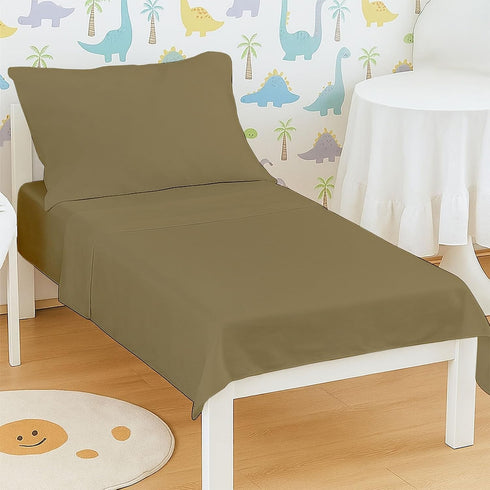 Cottingon Toddler Sheet Set, Solid Crib Fitted Sheet Flat Sheet and Envelope