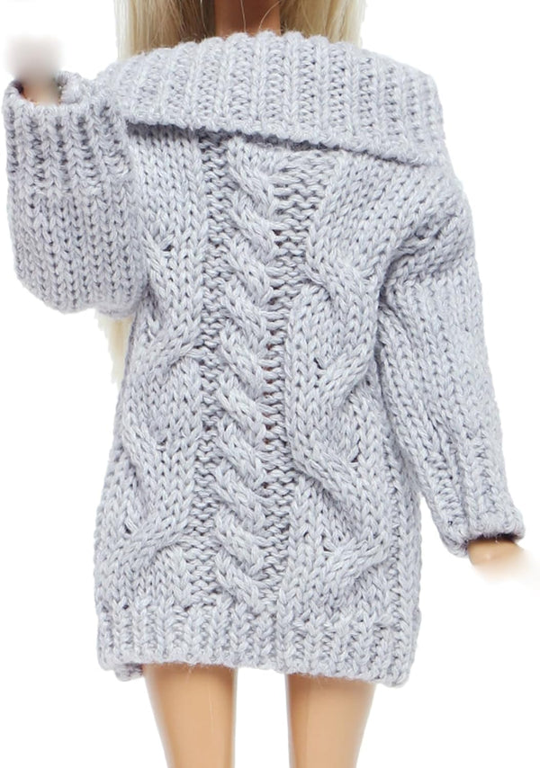 BJDBUS Winter Turtleneck Sweater Clothes for 11.5 Inch Girl Doll Accessories (Grey)