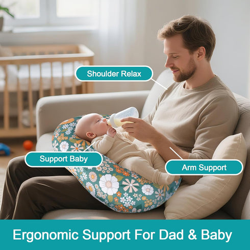 CHANGX3KB Ergonomic Nursing Pillow for Breastfeeding & Bottle Feeding, Breastfeeding Pillow to Reduce Back Neck Strain