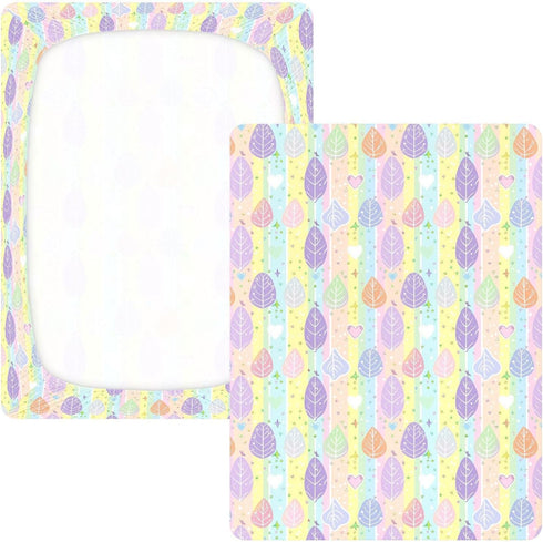 miaozhen 1 Pack 52x28 Cotton Crib Sheets for Baby Boys Girls Ultra Soft Leaves Cartoon Unisex Child Crib Sheets