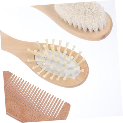 HEALSOPTHY 1Set Set Hair Brush Grooming Kit for Newborns Includes Scalp Scrubber Soft Brush and Comb for Gentle Daily