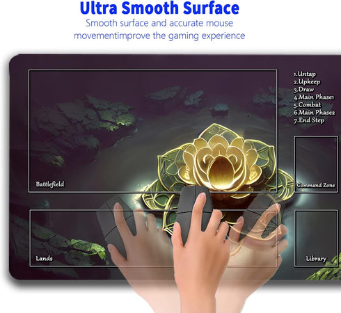 MTG Game Playmat 24 x 14 inches - TCG Trading Card Inked Playmats with Storage Bag, Smooth Rubber Surface