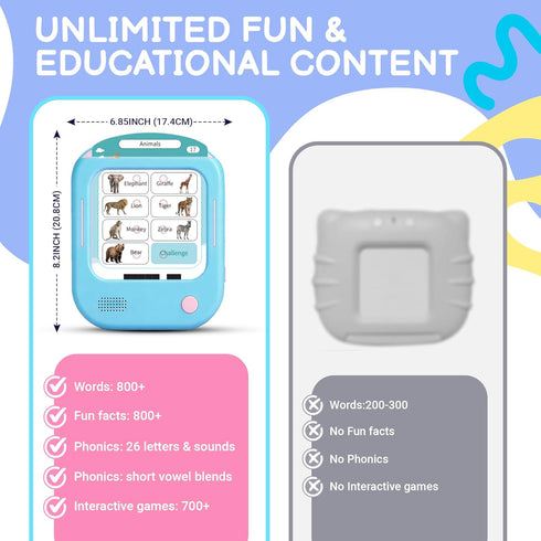 166 29+ 800+ 700+ 3-6 QuTZ Talking Flash Cards, Phonics Flash Cards, Learn to Read with Pages, Themes, Words & Fun