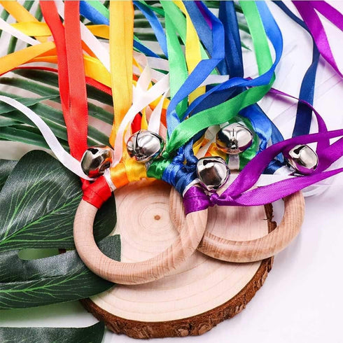 Montessori Toy | Hand Kite | Baby Sensory Toy | Sensory Ribbon Toy | Waldorf Toy | Wooden Baby Toys | Wooden Toddler Toys | Rainbow Hand Kite