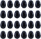 Set of 24 Glossy Black Plastic Easter Eggs 2.25 Inches
