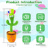JAKCJFII 120 Adjust Volume Dancing Talking Cactus Baby Toy Singing Mimicking Recording Toys Repeats What You Say, Comes