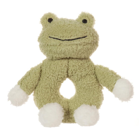 Apricot Lamb Baby Frog Soft Rattle Toy, Plush Stuffed Animal for Newborn with Soft Hand Grip Shaker (Frog, 6 Inches)