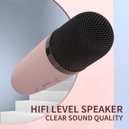 Mini Karaoke Machine for Kids, Portable Bluetooth Speaker with Wireless Microphone, Music Player Toys for Girls and