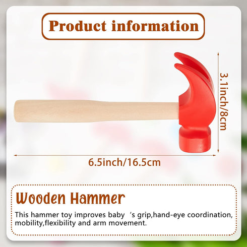 16 Hammer Hammers Deekin Pcs Wooden Toys Red Simulation Peg Maintenance Toy Tools Educational Toys for School Gift