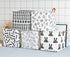 Square Canvas Toy Storage Bins - Basket with Handle Collapsible Toy Organizer for Nursery Storage, Kid's Toy & Laundry,