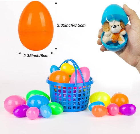 36 3.35" 6 JIALWEN PCS Fillable Plastic Easter Eggs Styles Bright Colors Empty Easter Eggs for Easter Basket Stuffers