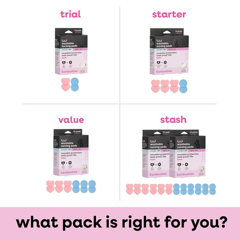 Bamboobies Nursing Pads, Ultra-Soft Velour, Reusable, Washable, 6 Ultra-Thin & 2 Overnight Pads