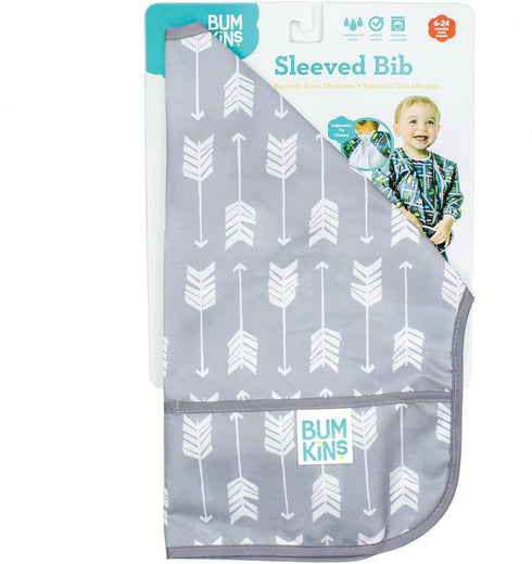 6-24 Bumkins Sleeved Bib for Girl or Boy, Baby and Toddler for Mos