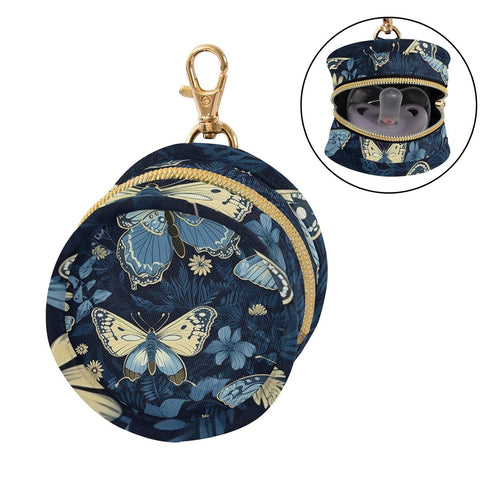 YETTASBIN Butterfly Portable Pacifier Holder Case with Metal Hook Buckle & Zipper for Diaper Bag and Stroller