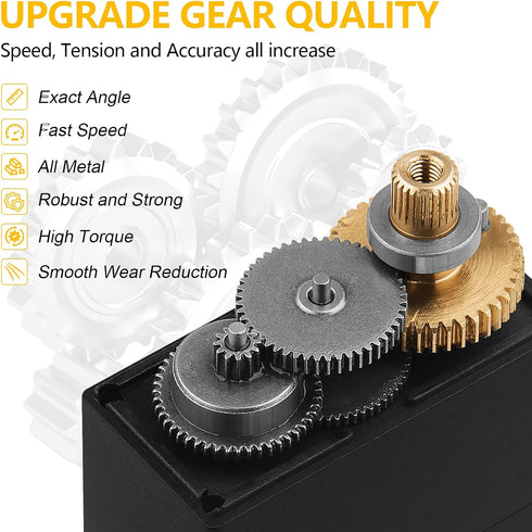 Deegoo-FPV 6pcs MG995 55G Micro Servo Motor Metal Geared Motor Kit for RC Car Robot Helicopter, Mini Servos for Arduino